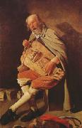 Georges de La Tour Hurdy-Gurdy Player (mk08) oil painting